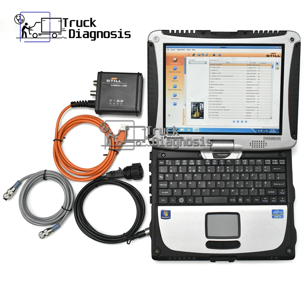 

Toughbook CF19 с неподвижными стеблями для диагностики вилочного погрузчика