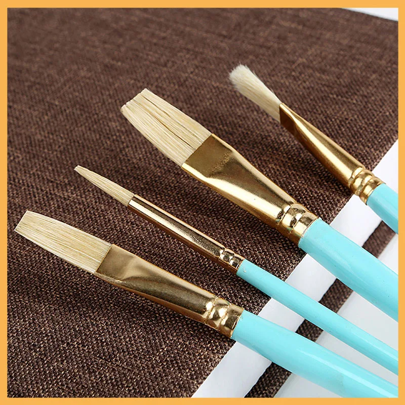 Щетка для масляной краски Art Sky Blue с деревянной щетиной 4 шт./компл. набор кистей