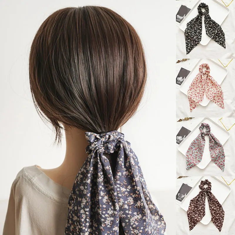 Резинки для волос Эластичные женские с цветочным принтом |