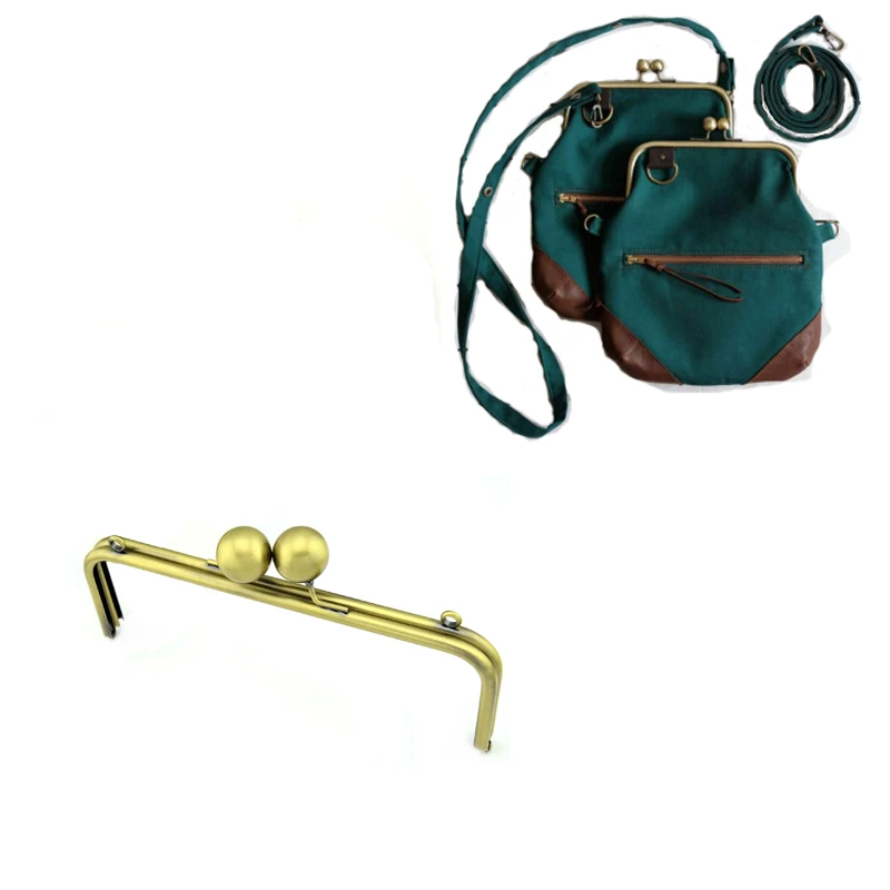 10 inches Metal Purse Frame Handle Clutch Bag Making Kiss Clasp Bags Hardware 2cm big ball metal purse handle 25x9cm | Багаж и сумки