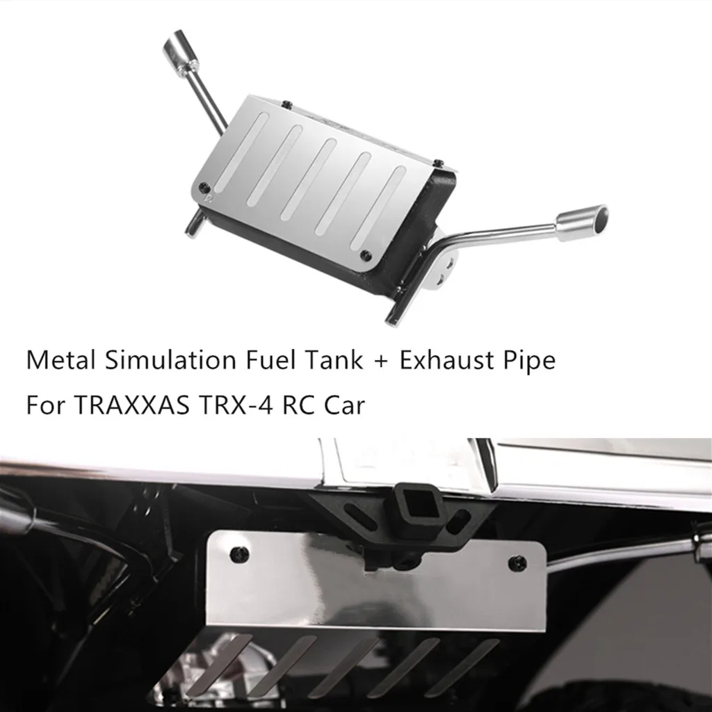 

Remote control car accessories Stainless Steel Simulation Fuel-Tank + Exhaust Pipe For TRAXXAS TRX-4 RC Car