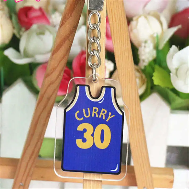 Curry LXJERY баскетбольная звезда Леброн Джеймс Джерси брелок акриловый Баскетбольная одежда костюм брелок школьный украшения кулон - Цвет: Curry