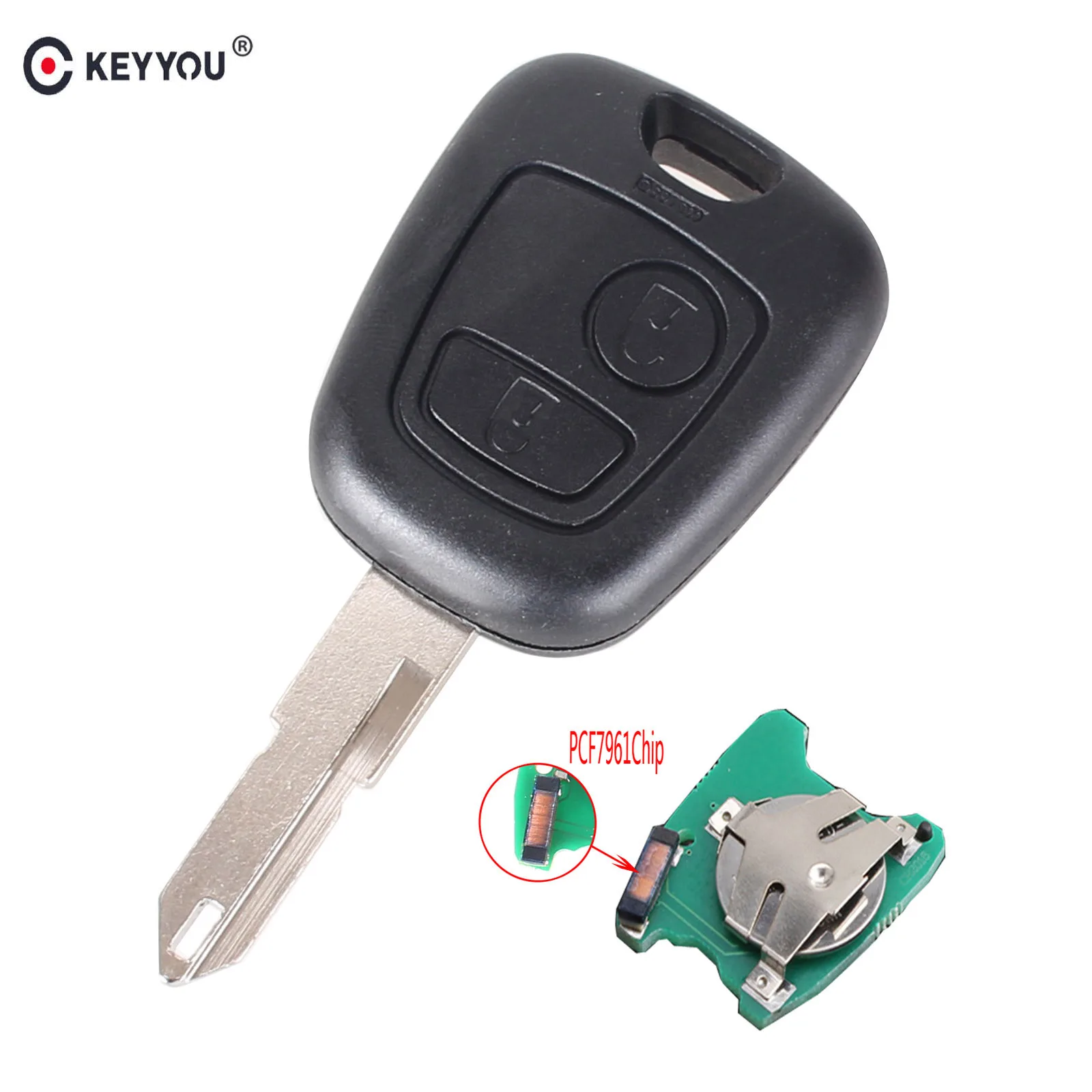 KEYYOU для PEUGEOT 206 ASK NE73 Blade 2 кнопки стандарт управления 433 МГц с чипом транспондера