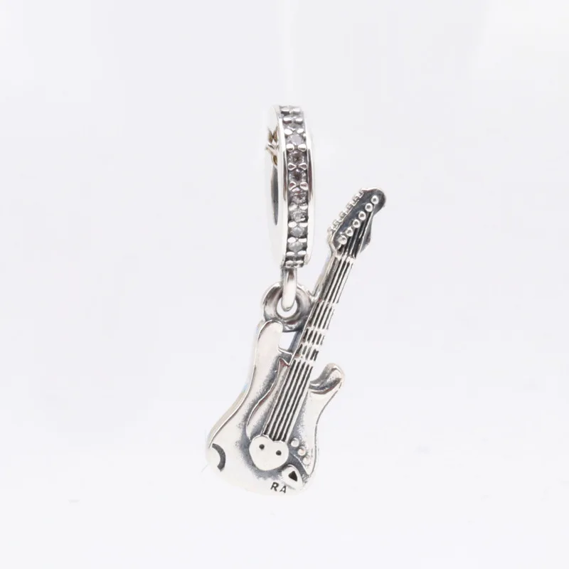 

Hot 925 Silver New Electric Guitar Charm Fit Original Bracelet Necklace