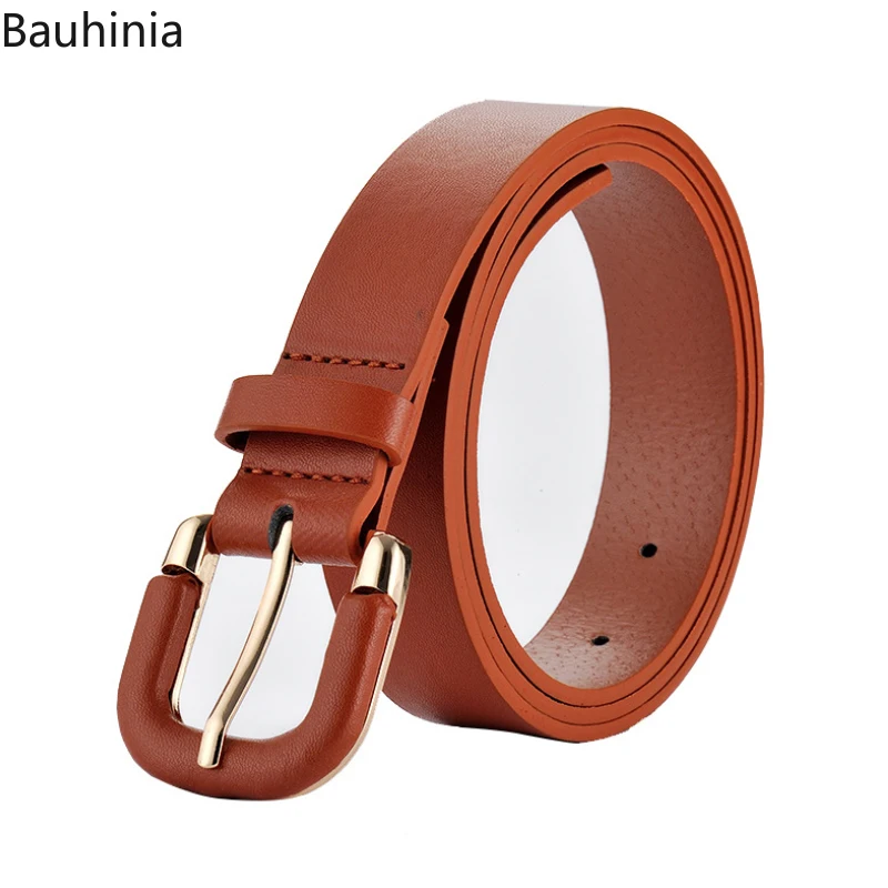 2021New 2.8cm Design Fashion Alloy Pin Buckle Ladies Belt Red Brown Casual Delicate Decoration Jeans Belt