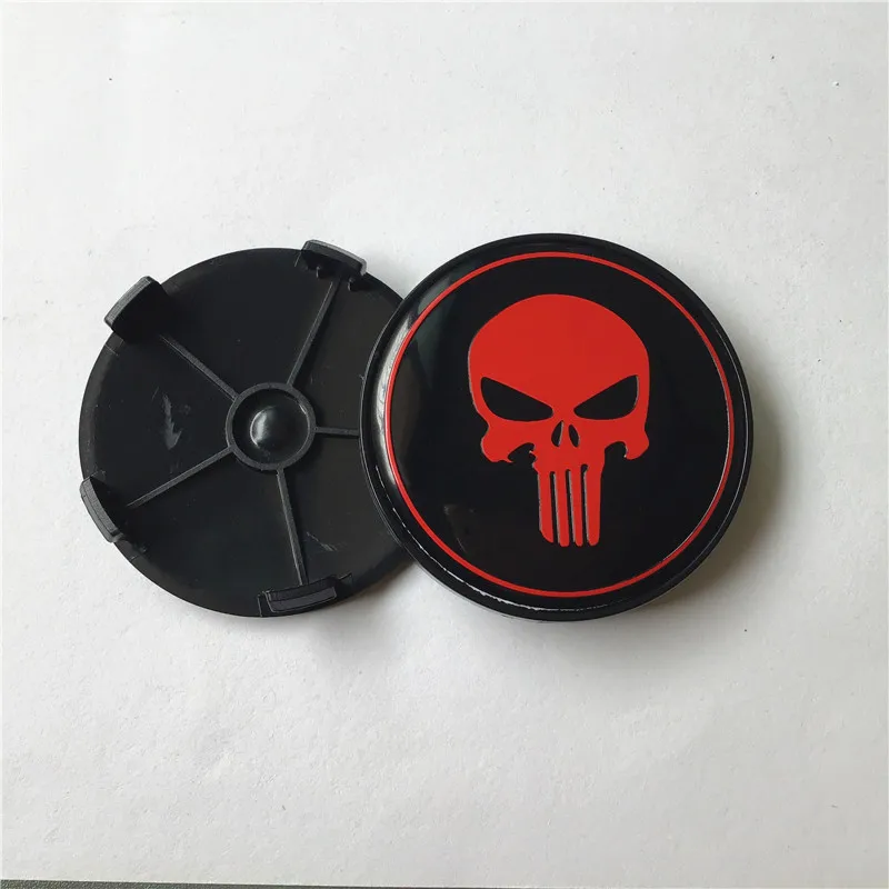 4 шт. 68 мм Череп Каратель Центральная втулка колеса автомобиля Кепки эмблемы