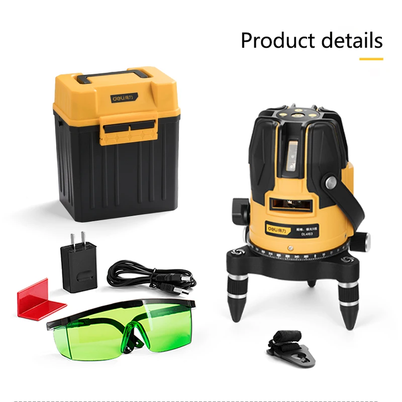 

DELI Laser level Green Light Level 2 Lines Horizontal And Vertical Cross Self-leveling laser level 360