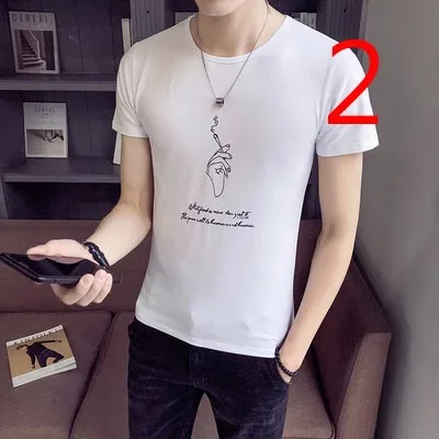 

New men's short-sleeved t-shirt Korean version of the lapel men's compassionate trend half sleeve