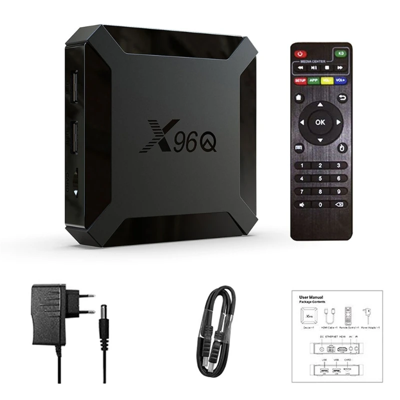 

X96Q Smart TV BOX And roid 10.0 Allwinner H313 Quad Core 2GB 16GB 4K H D Set-Top Box