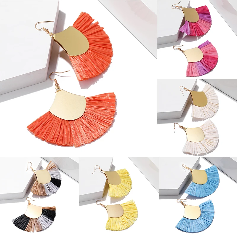 Серьги с кисточками в богемном стиле винтажные этнические большие