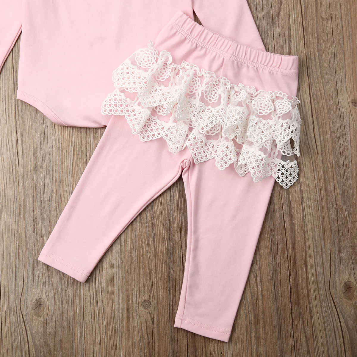 

0-24M Toddler Newborn Baby Girl Clothes Long Sleeve Tops+Ruffle Lace Pants Headband Outfit Soft Autumn Spring Baby Girl Clothing