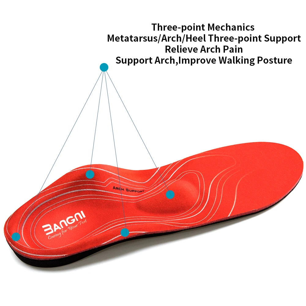 

3ANGNI Severe Flat Feet Insoles Orthotic Arch Support Inserts Orthopedic Shoes Soles Heel Pain Plantar Fasciitis Men Woman