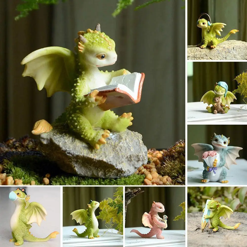 

Creative Cute Cartoon Dragon Model Simulation Doll Cartoon Desk Small Decoration Children'S Toy Gift