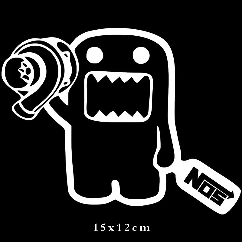 

15cmx12cm Funny Car Stickers Toon Lovely DOMO TURBO AND NOS Decals PVC Kk for Volkswage