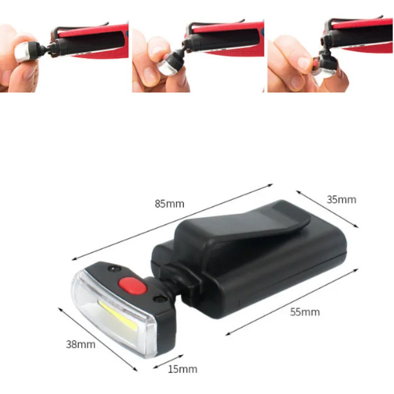 

Outdoor mountaineering camping lighting portable pocket clip lamp night fishing riding creative COB LED cap light mini lamp