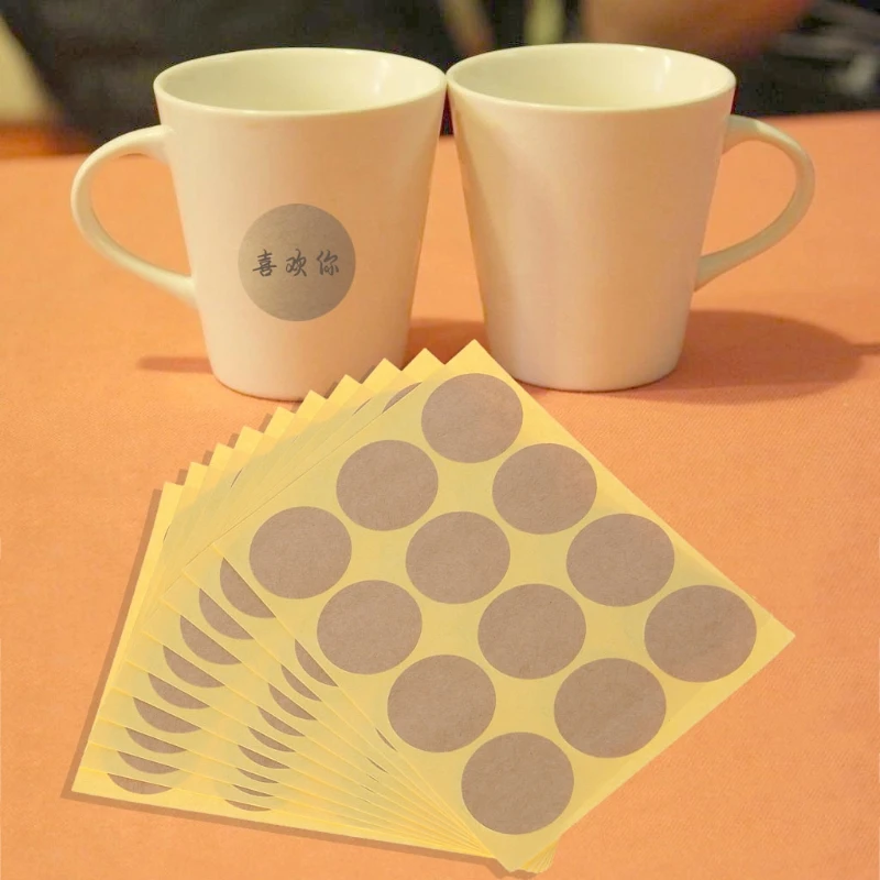 120 шт пустая круглая Крафт Упаковка уплотнения крафт наклейка для запечатывания