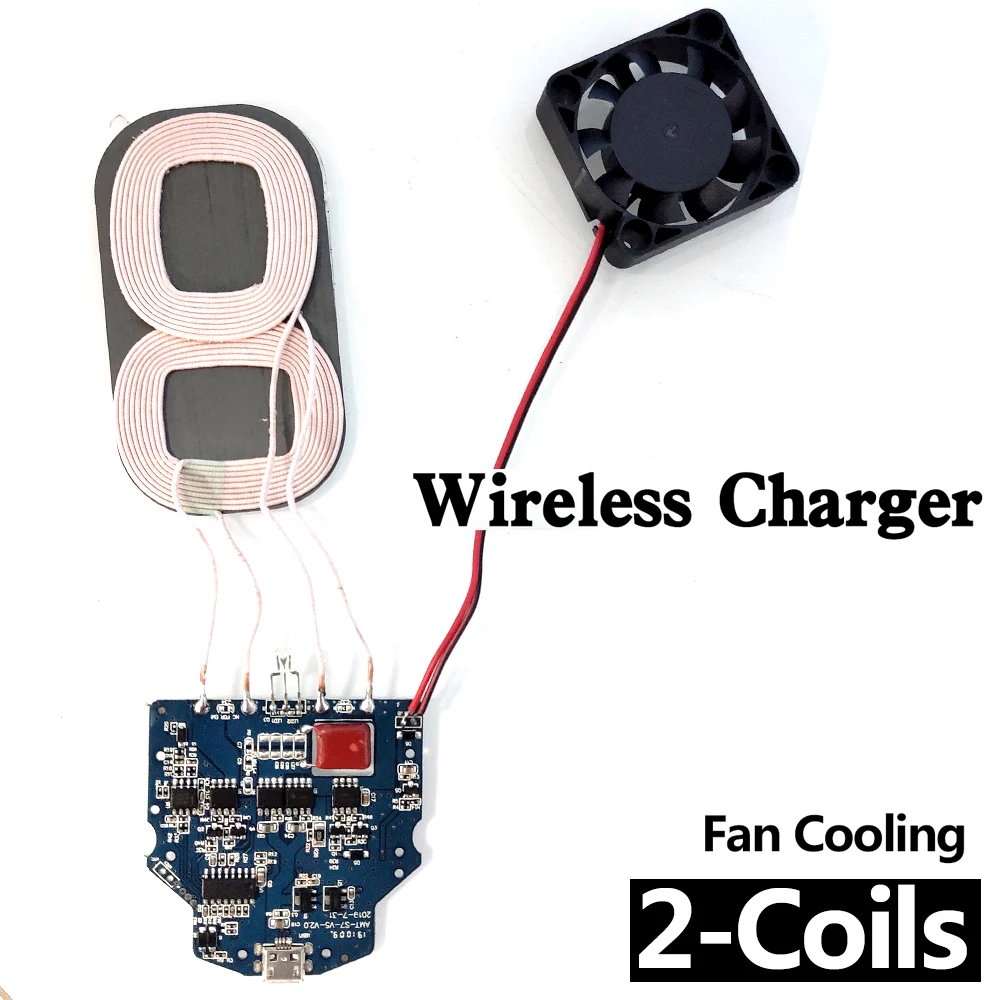 10w qi fast wireless charger pcba for iphone 13 2 coils wireless quick charger pcba for samsung s20 free global shipping