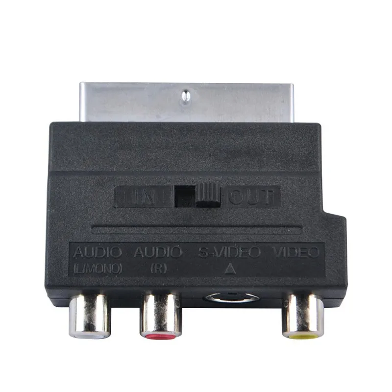 RGB Scart до 3 RCA s видео адаптер Композитный SVHS AV ТВ аудио для DVD рекордер телевидение