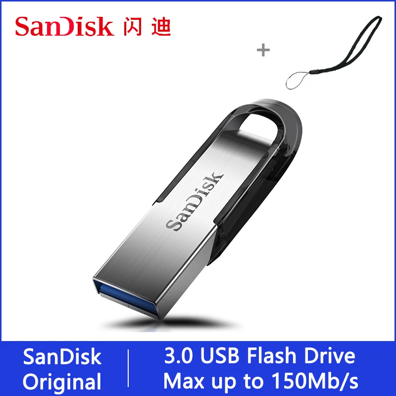 Двойной Флеш накопитель SanDisk флешки USB 3 0 ключ флэш 128 Гб 64 оперативной памяти 32