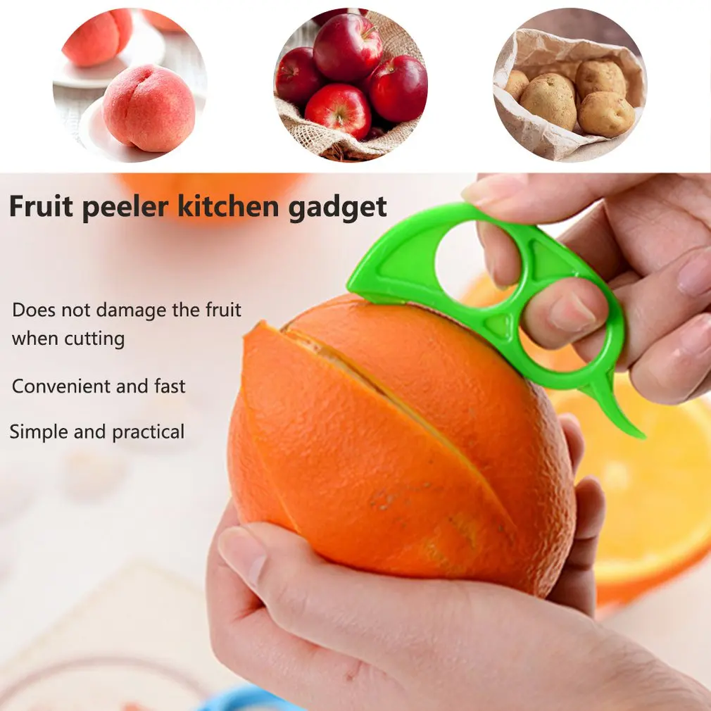 

1 Pcs Eco-Friendly Plastic Orange Citrus Fruit Peelers Lemon Tangerine Gadgets Kitchen Cutter Color Random