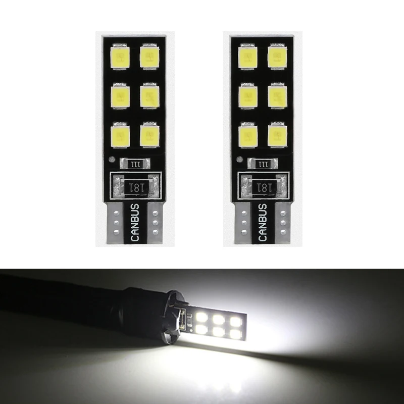 

10 шт. T10 2835 12SMD Светодиодный лампочки Canbus для Подсветка регистрационного номера лампы для чтения Габаритные огни белый сигнальная лампа 12V