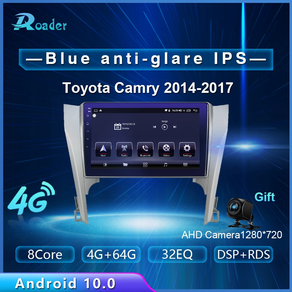 Автомобильный мультимедийный плеер Roader Android 10 0 автомобильный DVD для Toyota Camry 2014 2017