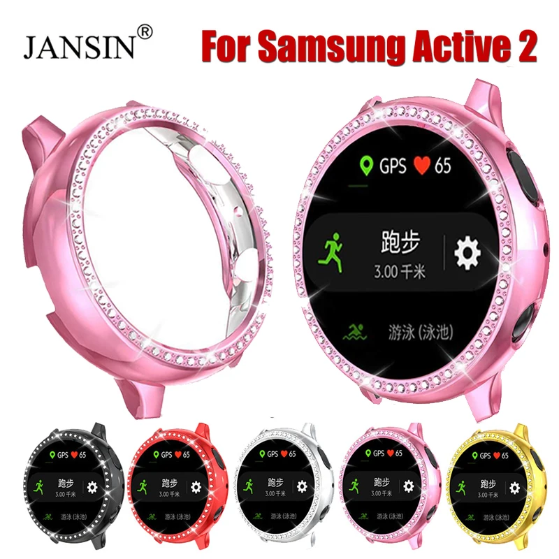 

Алмазный чехол из поликарбоната для Samsung Galaxy Watch active 2 40 мм 44 мм, защитный чехол-бампер для Galaxy Watch Active 2, аксессуары для корпуса