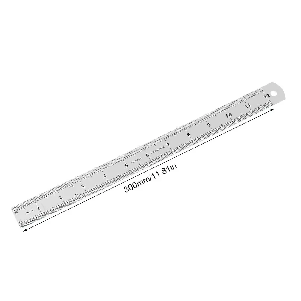 

Double Sided Stainless Steel Straight Ruler Metal Scale Precision Measuring Hand Tool Stationery Drafting Accessory 30CM