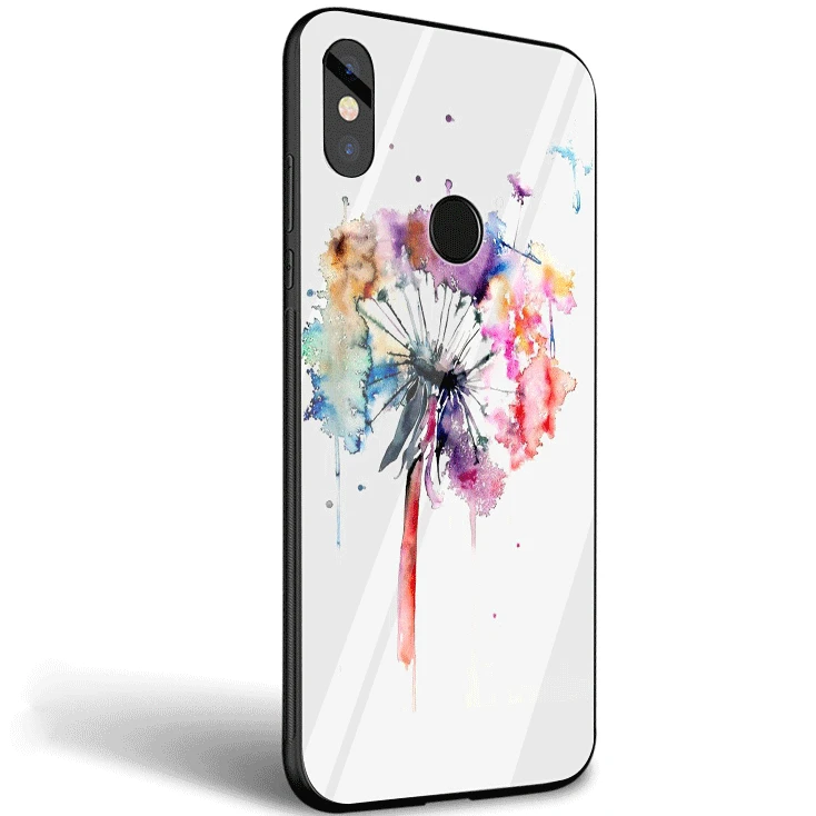 Чехол для мобильного телефона стекло Xiaomi Note F1 A1 A2 4X5X6X9 5 6 7 Pro с акварельным цветком