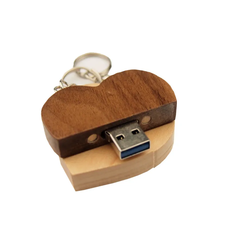 Деревянный Usb флеш накопитель в форме сердца USB 3 0 4 ГБ 8 16 32 логотип компании