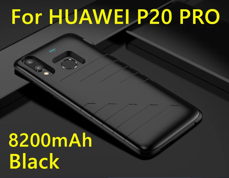 P20 pro Black Чехол для зарядного устройства для huawei P20 Pro 6800/8200 мАч Внешний аккумулятор внешний аккумулятор чехол для зарядки для huawei P20 чехол для аккумулятора - Цвет: P20 pro Black