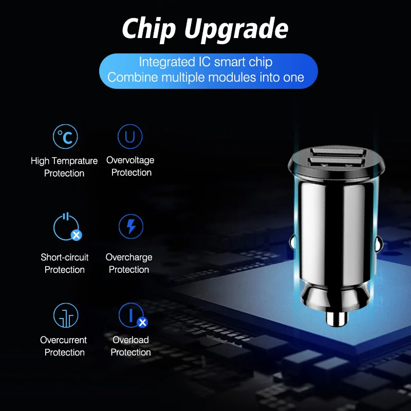 ANMONE Мини Быстрый двойной Переходник USB для зарядки в машине 3.1A быстрая зарядка автомобильное зарядное устройство для планшета мобильного телефона автомобильное зарядное устройство
