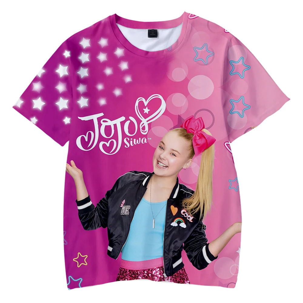 JOJO SIWA/футболки Одежда для мальчиков и девочек футболка с короткими рукавами в