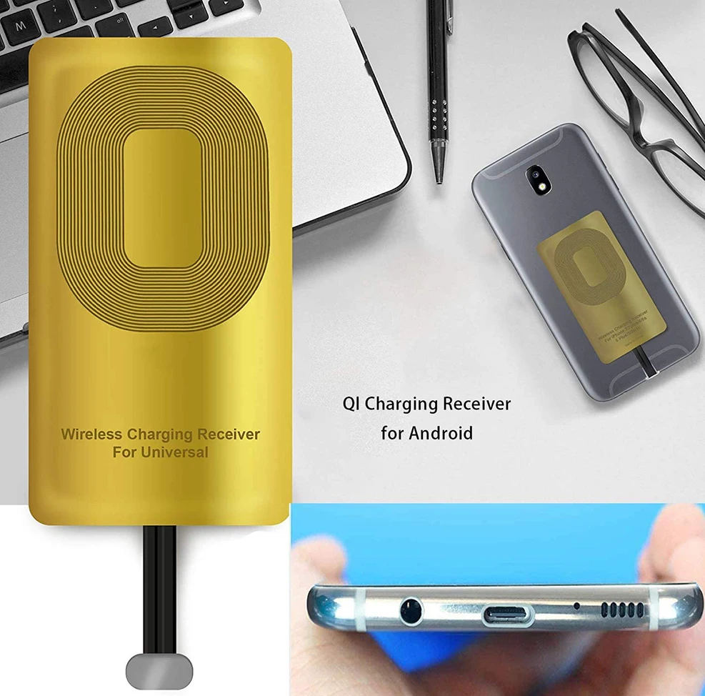micro usb type c universal fast wireless charger adapter for samsung redmi note iphone se android qi wireless charging receiver free global shipping
