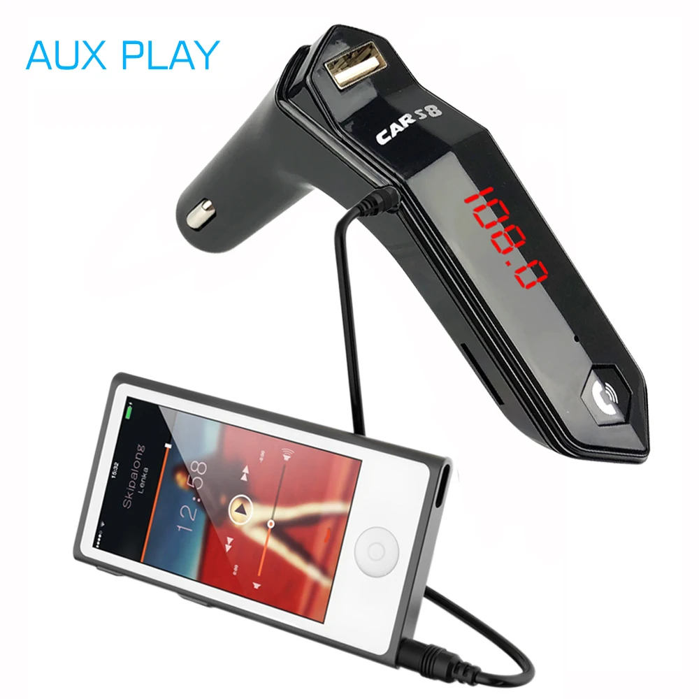 Автомобильный Bluetooth fm передатчик беспроводной громкая связь аудио приемник TF/USB