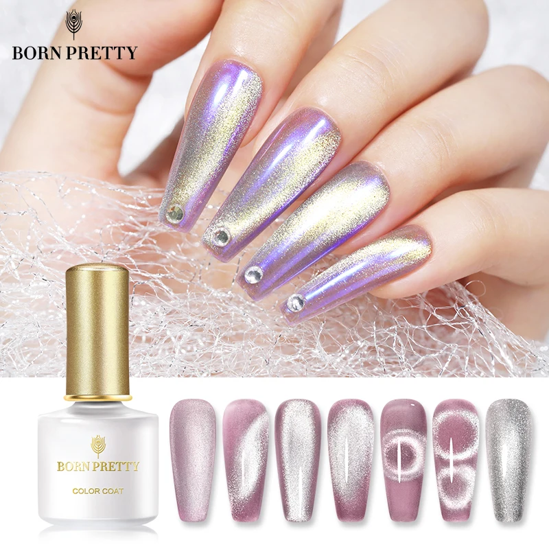 

BORN PRETTY 9D Magnetic Gel Polish Silver Snowlight Semi-transparent 6ml Nail Gel Soak Off Gel UV LED Nail Gel for Nails DIY