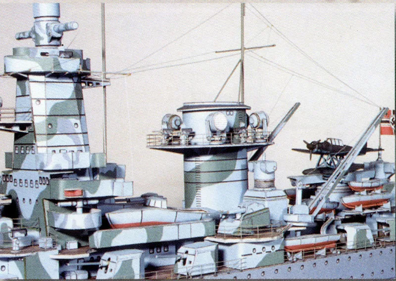 

93cm German battleship Grafspey paper model battleship model military fan handmade