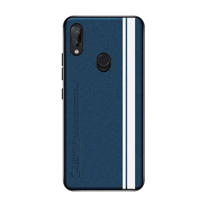 Красный mi Note 7 Чехол из Жемчужной кожи ультра тонкий силикон мягкий край XIAO mi Redmi Note 7 Pro Xiao mi Redmi Note 7 Чехол Note7 задняя крышка - Цвет: Темно-синий