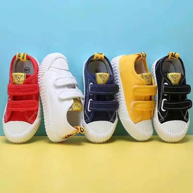 Canvas Children's Shoes Kids Sneakers Rainbow Casual Shoes for Girls Comfortable Kids Flats Tenis Infanti Velcro Sneakers Boys