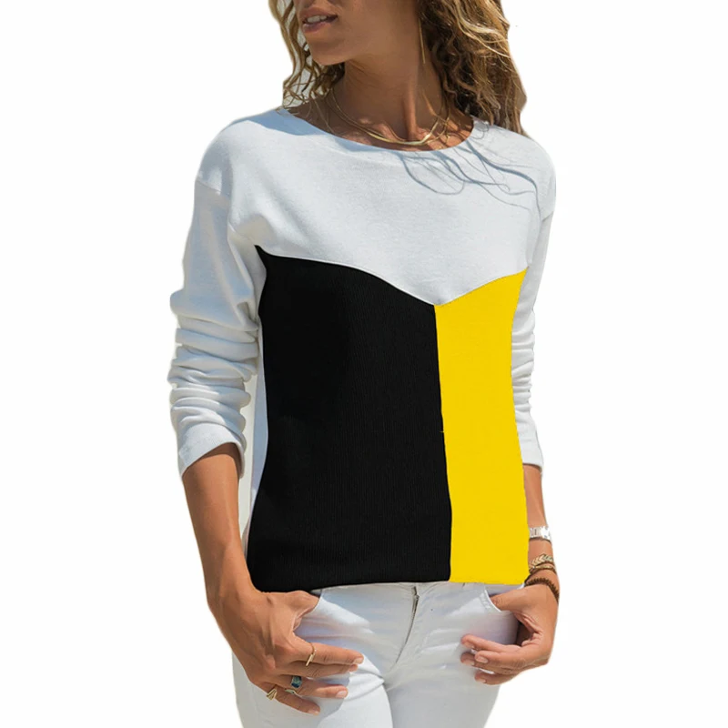 Женская белая блузка с длинным рукавом составного кроя | одежда