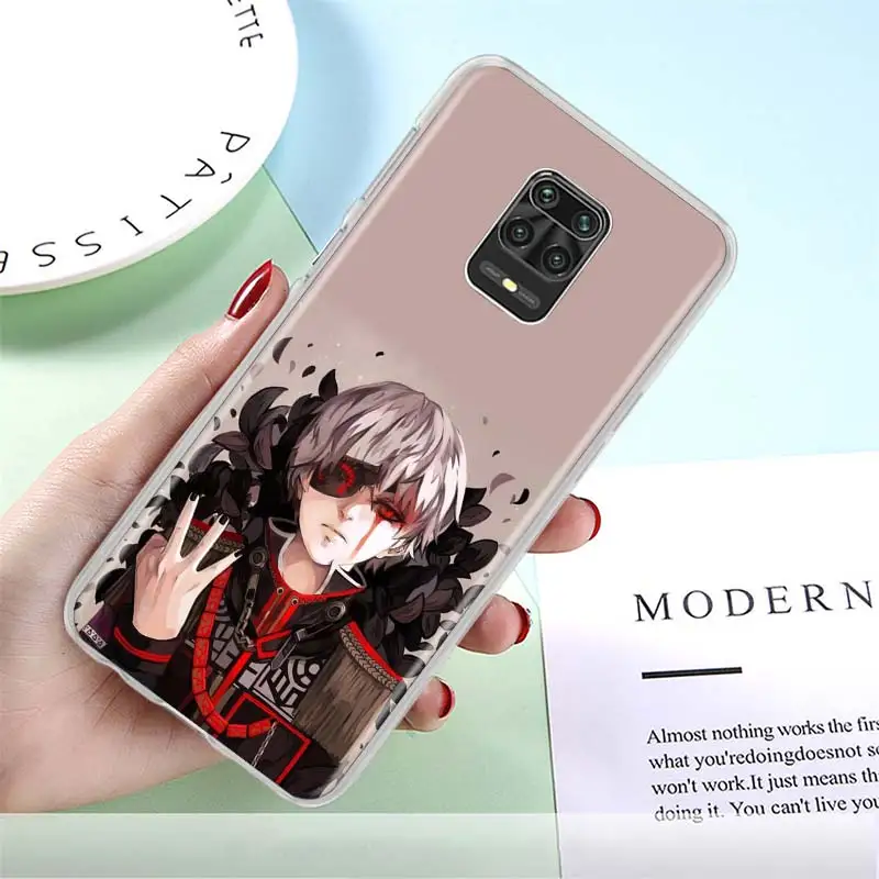 

Phone Case for Xiaomi Redmi Note 10 9S 9T 9 8 Pro 8T 7 7A 9A 9C K30 K40 Tokyo Ghoul Kaneki Ken Bumper Cover Shell Coque Fundas