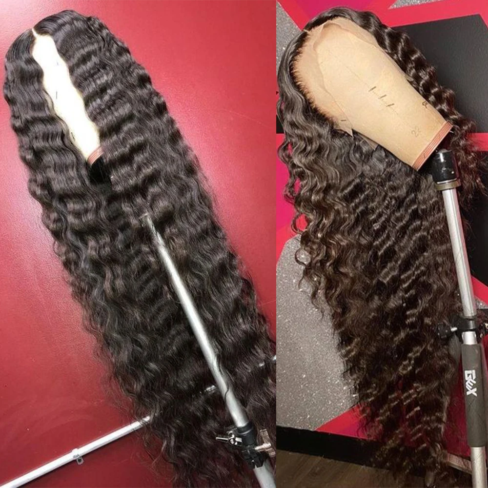 

Royal Lace Front Wig 10A Deep Curly Wave Lace Front Wig Remy Brazilian Human Hair Pre Plucked Lace Front Wigs For Black Women