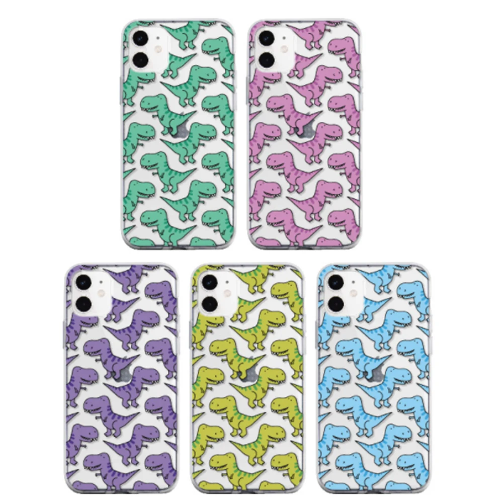 

Cute Dinosaurs Clear Phone Case For Apple iPhone 11 Pro XS Max 6 6S 7 8 Plus X XR SE 2020 Soft TPU Fundas Cover