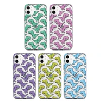 cute dinosaurs clear phone case for apple iphone 11 pro xs max 6 6s 7 8 plus x xr se 2020 soft tpu fundas cover