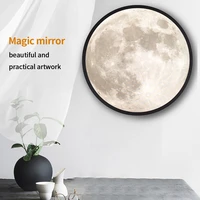 2025cm moon mirror lamp round moonlight wall decor bedside lamp bedroom home room 3d wall decoration makeup mirror night light