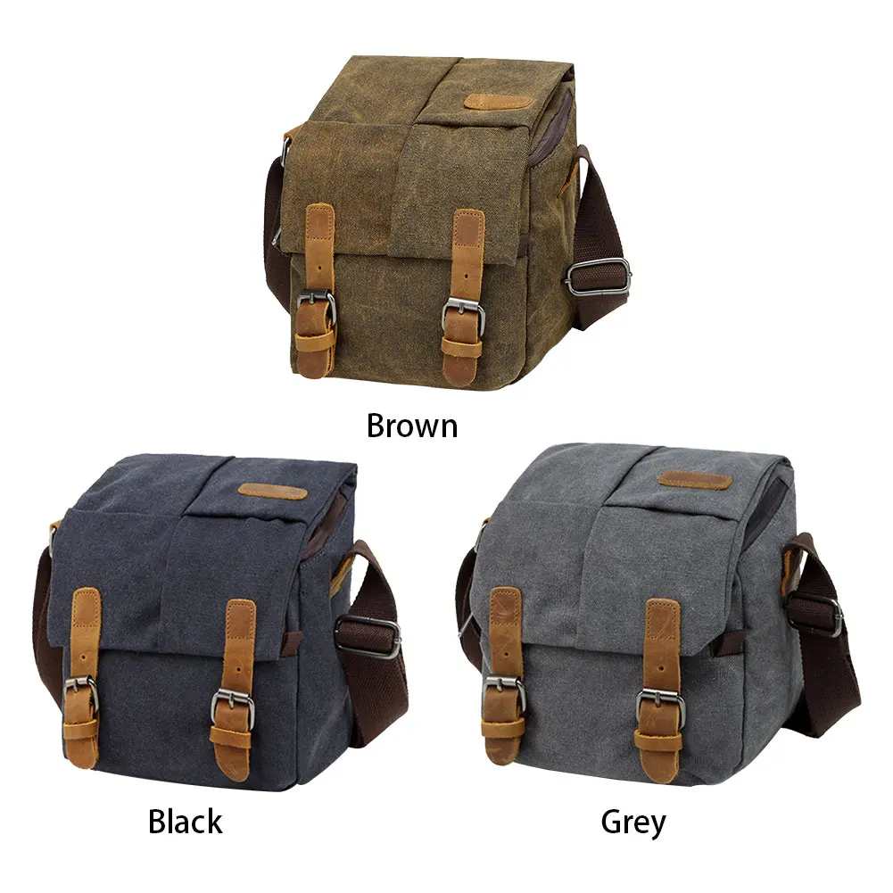 

Portable Outdoor Waterproof Canvas Retro Camera Bag Large Capacity photography Sports bag