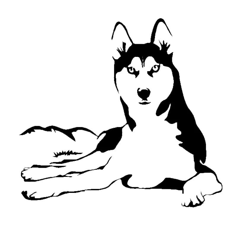 

Виниловые автомобильные наклейки с изображением собаки хаски, черные/серебристые, 15*14 см