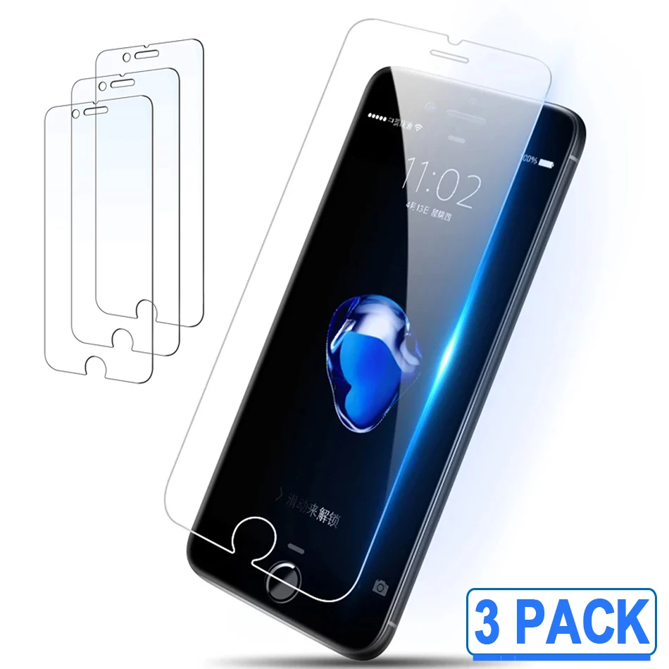 

3Pack Protective Glass for iPhone XR X 11 Glass Screen Protector for iPhone 11 Pro 7 8 Plus XS Max Tempered Glass For IP 6S 6 5S