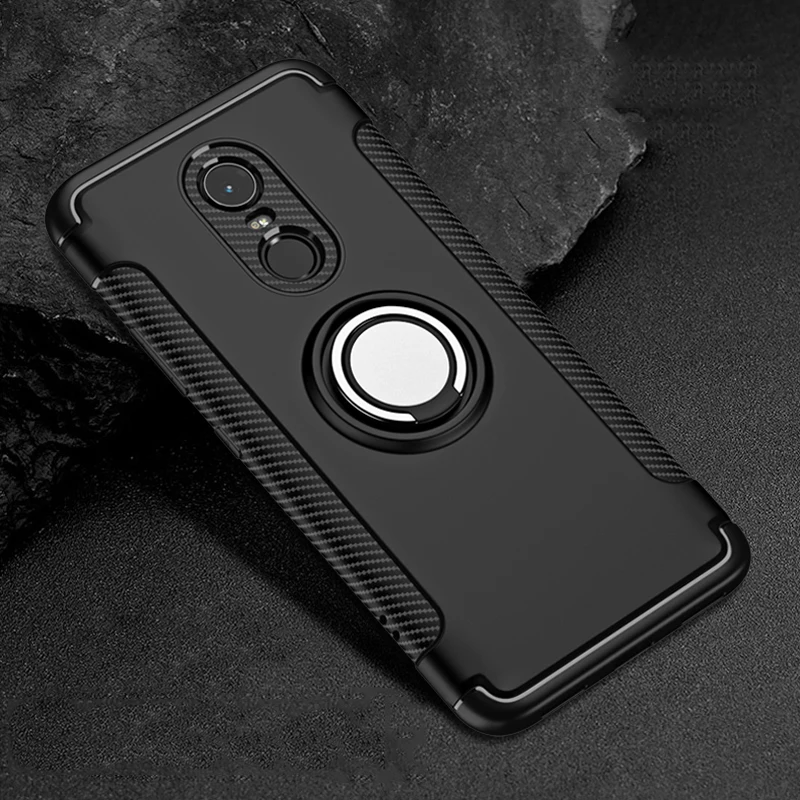 

For Xiaomi Redmi 5 Plus Case Note 5 Pro 5A Prime Hybrid Silicone Armor Metal Finger Ring Holder Xiomi Xiaomi Redmi5 Phone Cover