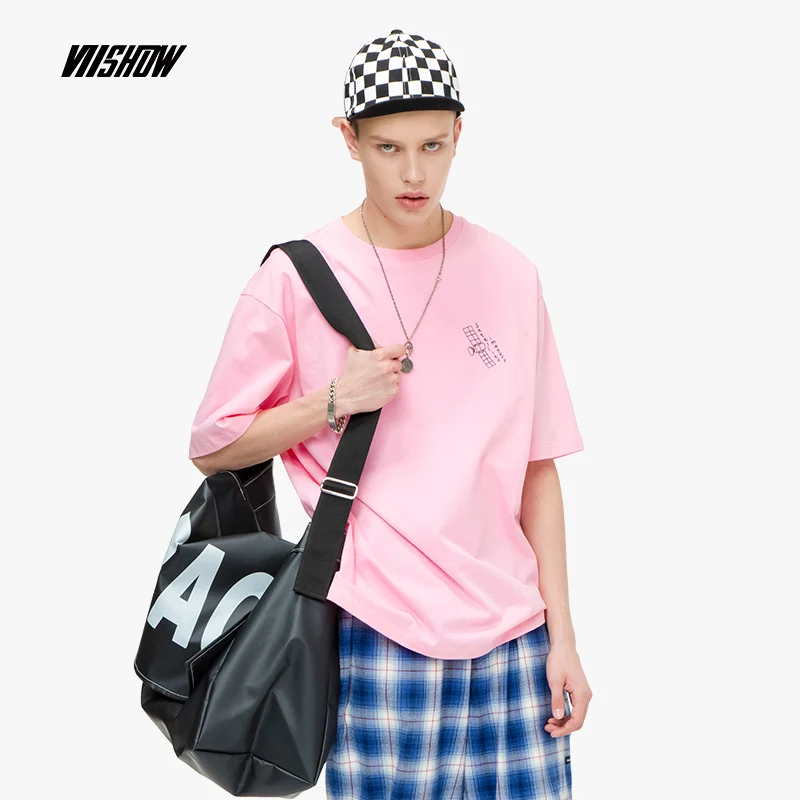 VIISHOW 2019 летние новые свободные футболка с короткими рукавами для мужчин Круглый